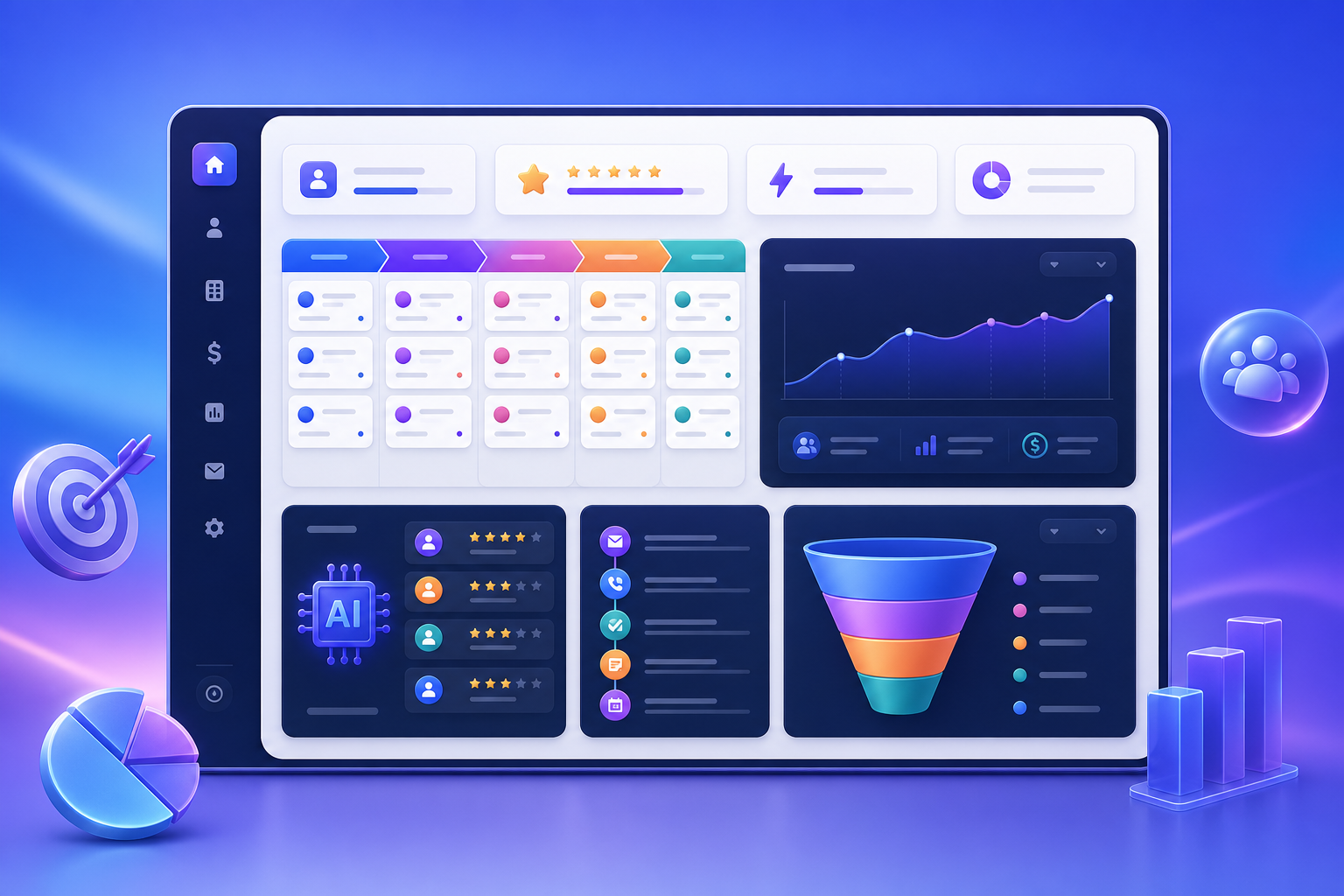 Lead & Sales CRM solution illustration